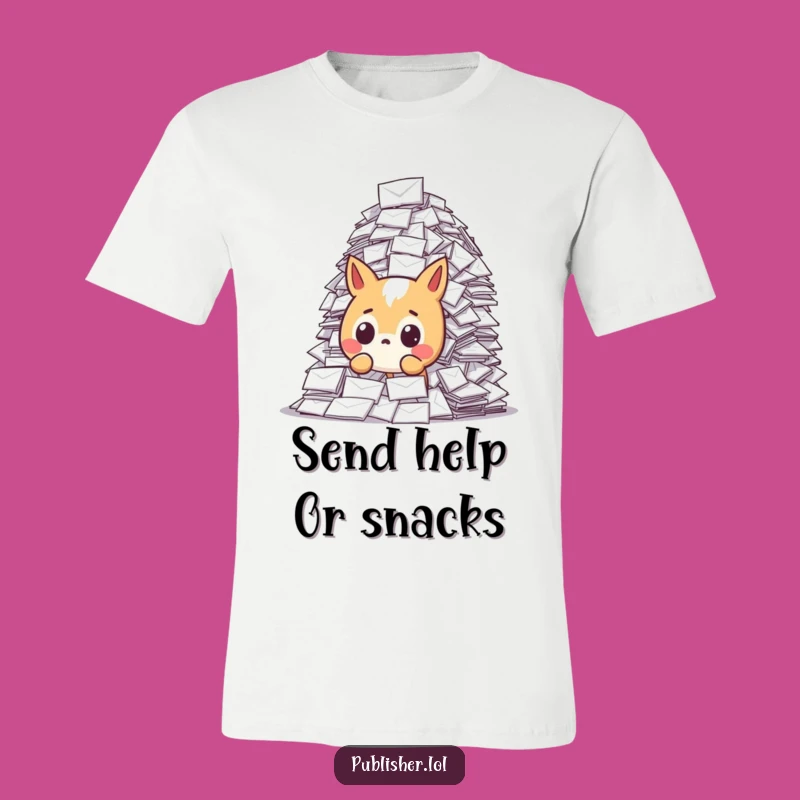 Funny Surprised Animal Mail Pile T-Shirt - Hilarious Joke Gift for Mail Lovers
