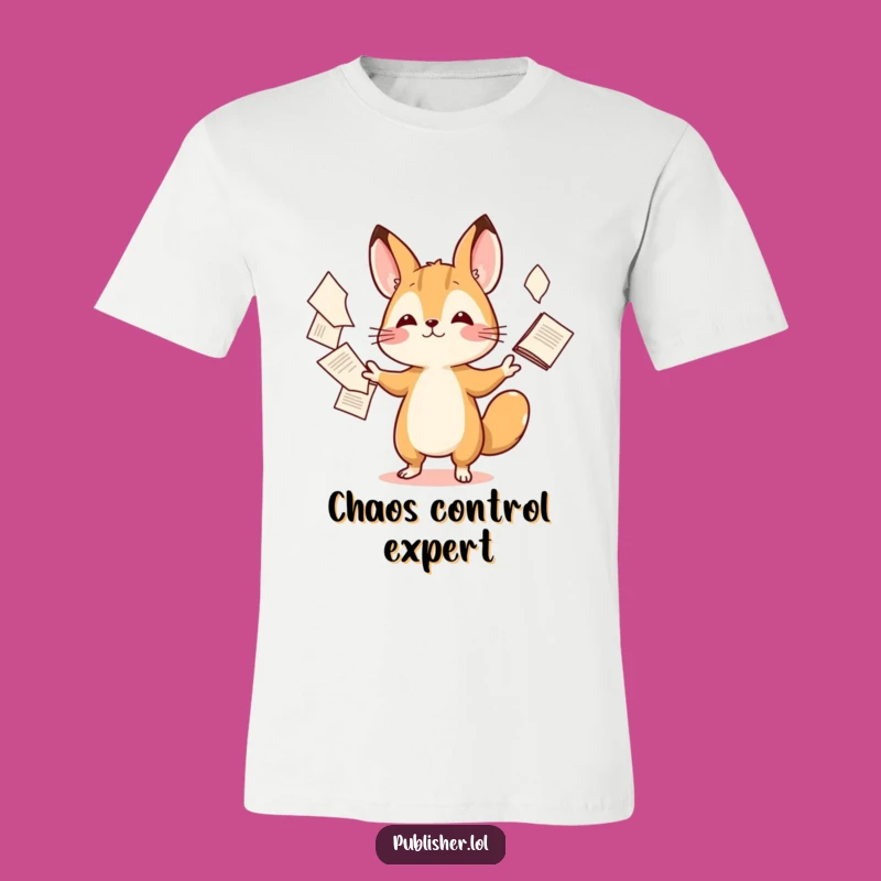 Funny Tiny Animal Juggling Papers T-Shirt - Hilarious Shirt for Work Warriors