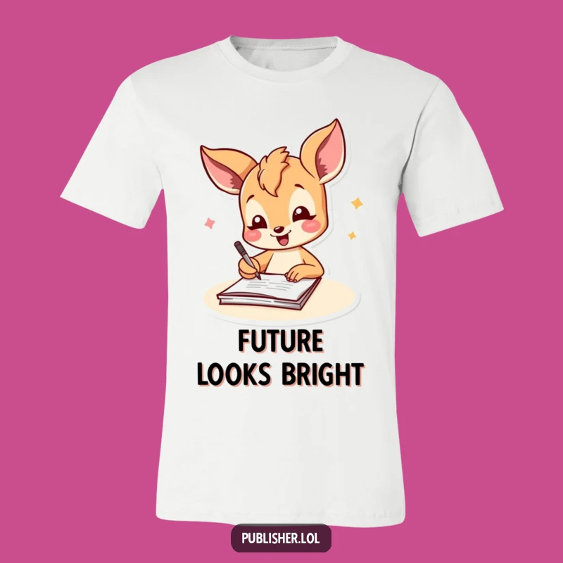 Funny Fawn Signing Document T-Shirt: Express Joyful Accomplishment with Humor