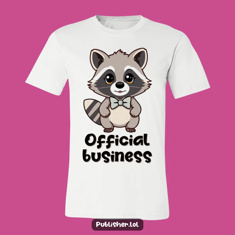 Funny Kawaii Raccoon Bow Tie T-Shirt: Dapper Style for a Sophisticated Sense of Humor