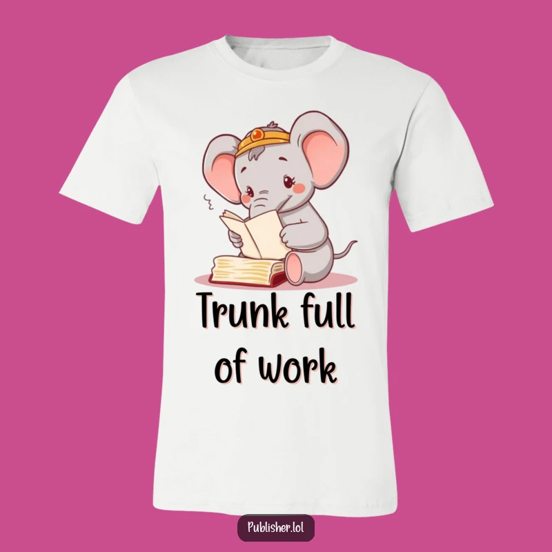 Funny Elephant Manuscript T-Shirt: Hilarious Tee for the Organized Procrastinator