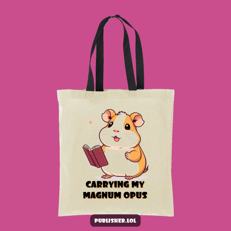 Funny Guinea Pig Novel Tote Bag: Carry Your Literary Success