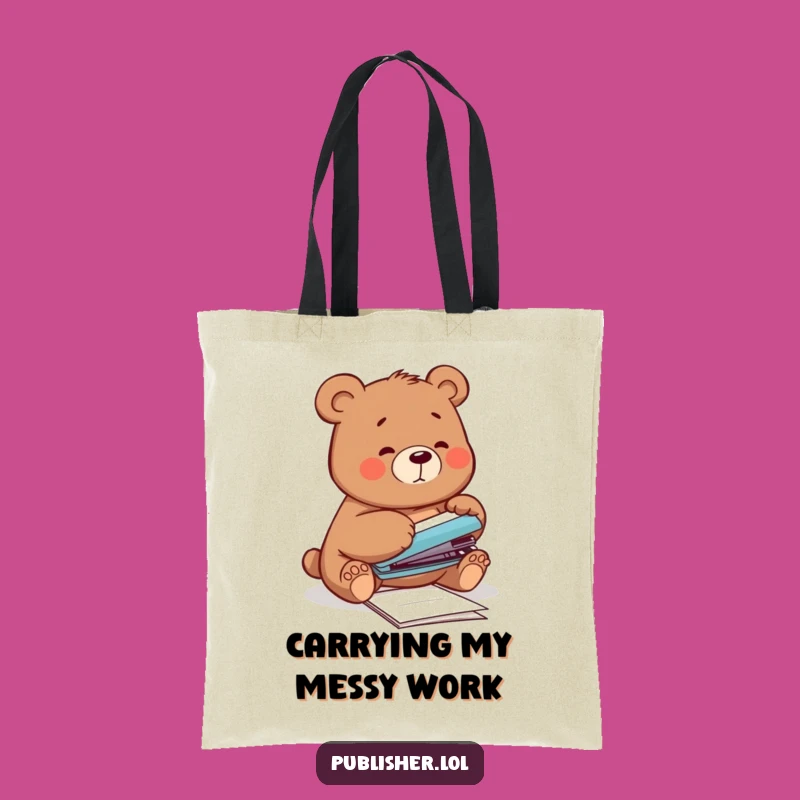Funny Bear Tote Bag - Carry Your Essentials with Clumsy Charm