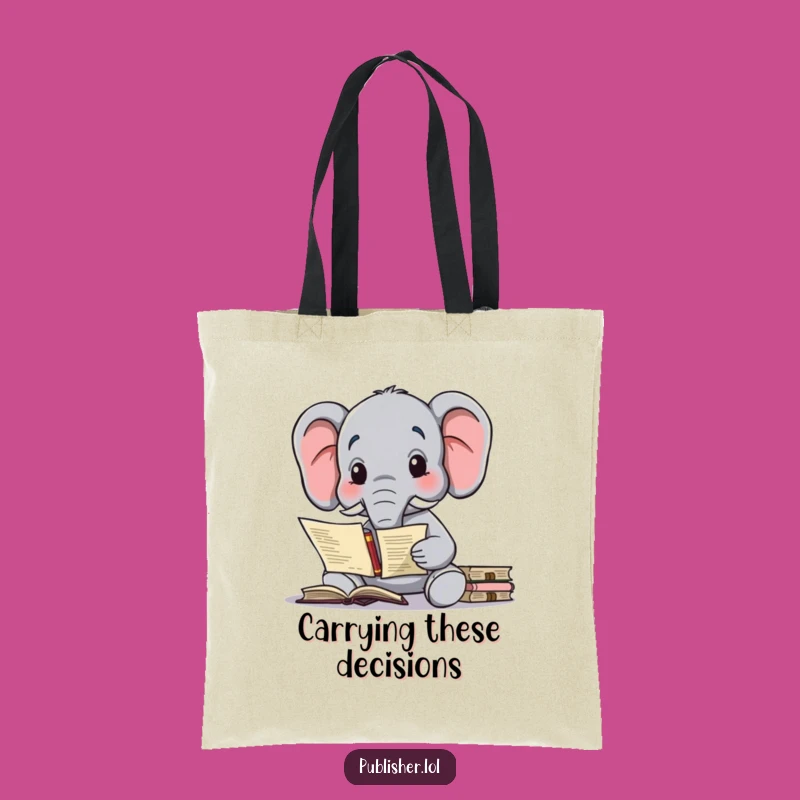Funny Elephant Contract Tote Bag: Carry Your Literary Deals with Style