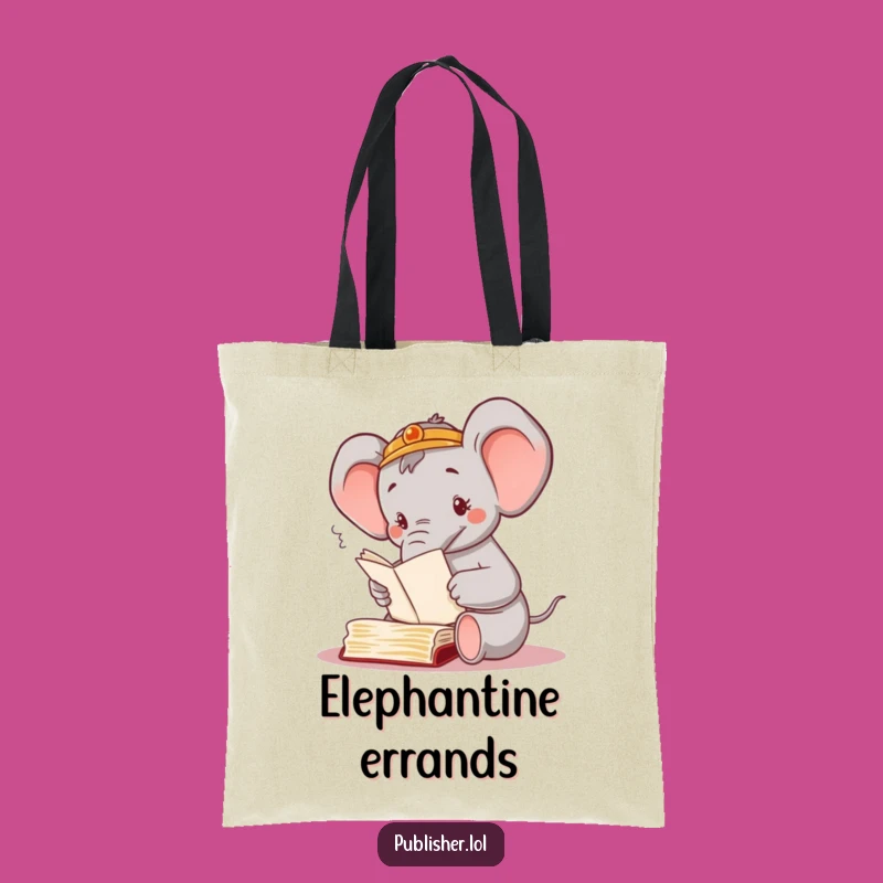 Funny Elephant Manuscript Tote Bag: Carry Your Tasks with Hilarious Ease