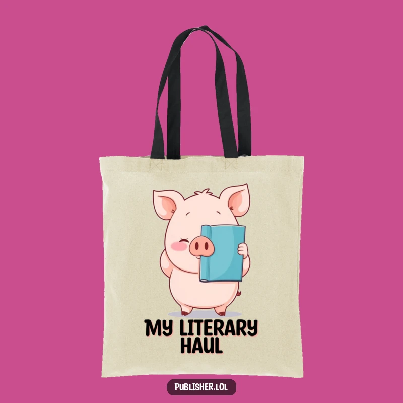 Funny Pig Author Tote Bag: Carry Your Books and Humor in Style