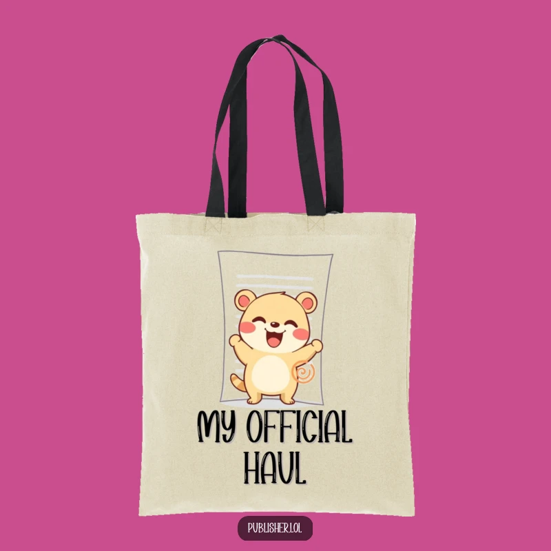 Funny Stamping Animal Tote Bag: Carry Your Documents with a Hilarious Character, Perfect Funny Gift!