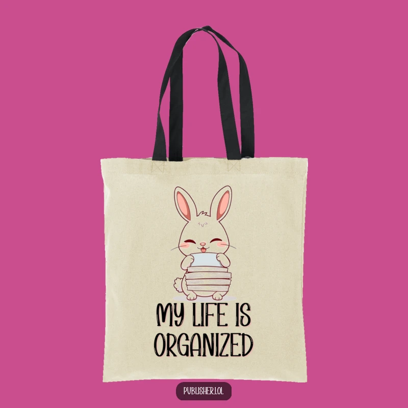 Funny Winking Rabbit Tote Bag: Meticulous Office Chic for a Perfect Gift